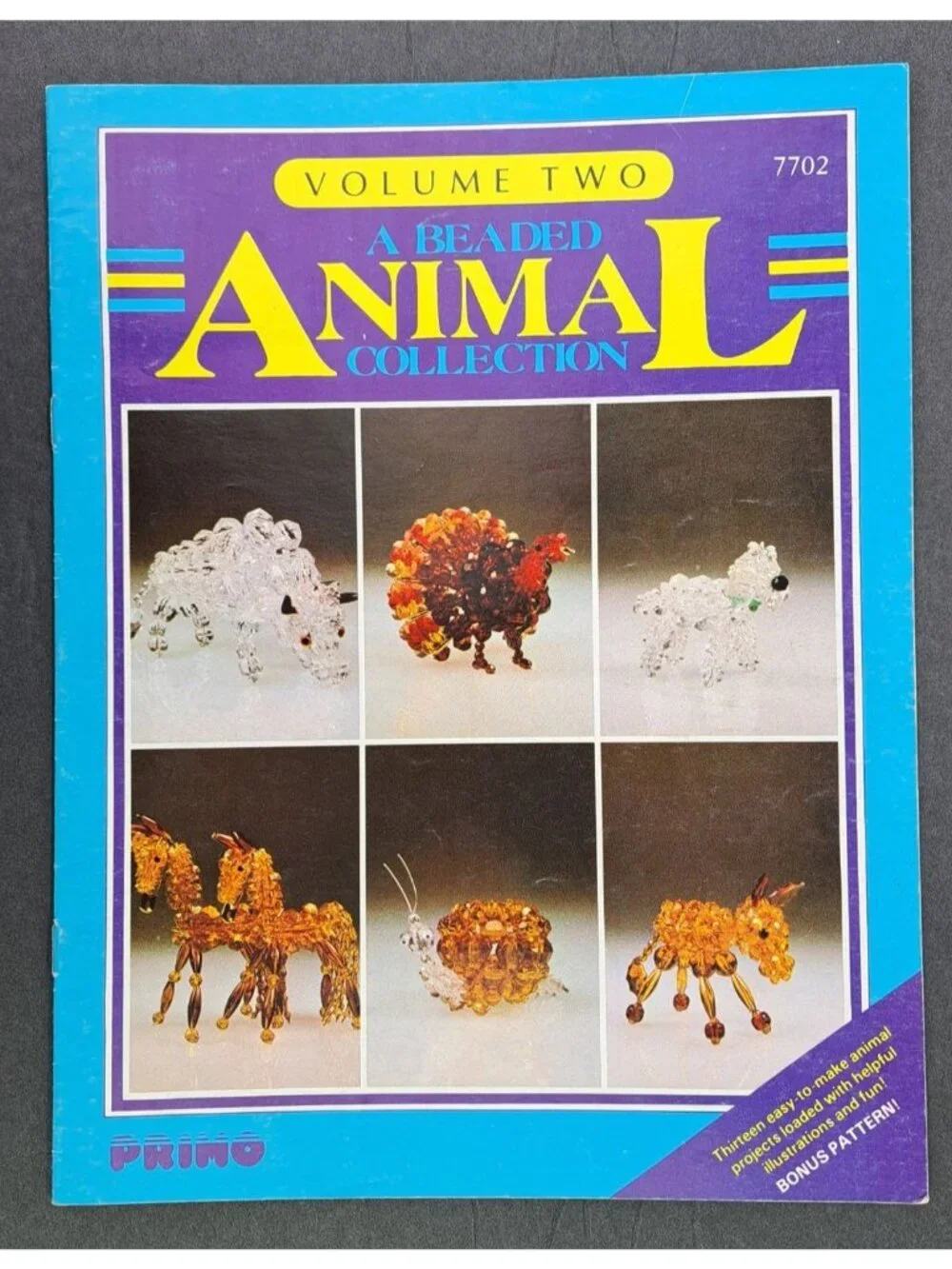 Vintage A Beaded Animal Collection Volume 1 & 2 Lot Craft Booklets Primo Crafts